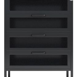  Black Multifunctional Metal Reservoir with 4 Drawers is Suitable for Home Entrance cabinets Graphite 15.74 "D x 31.49" W X 39.96 "H
