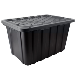TUFFSTORE 102 L Heavy Duty Storage Box - Black with gray Lid (Copy)