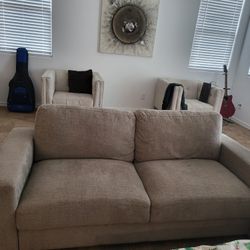 Two Grey Cloth 2 Seater Couches