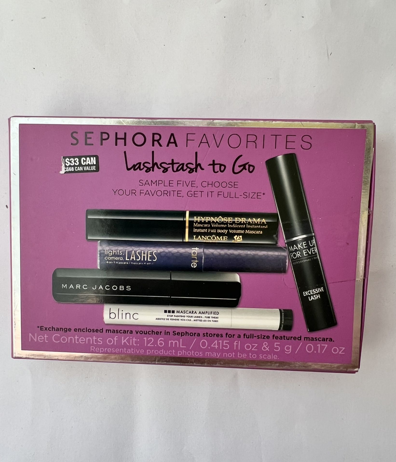 Sephora Favorites Lashstash To Go 5 Mini Mascaras Set with certi for full size. ! ! Note: never open or try or used , mini mascara might get dried