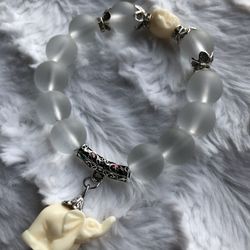 Women vintage crystal elephant bead fashion bracelet