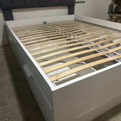 IKEA QUEEN BED FRAME W/ STORAGE 
