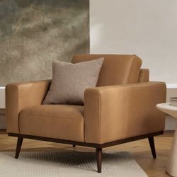 Leather Lounge Chair & Ottoman 