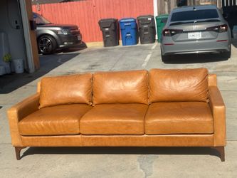 Poly & Bark Sorrento 86" Leather Sofa Couch - Delivery Available 🚚