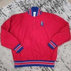 Vintage UCA London Parade Varsity Jacket All American 1/4 Zip Pullover Red