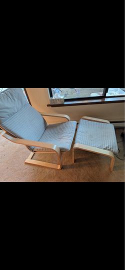 Ikea chair and ottoman