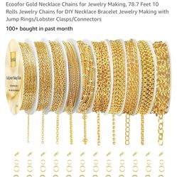 Brand New    Set Of 10 Gold Plated Chain 