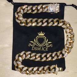 Icy Cuban Chain 14k Gold Plated 20" 20mm Cuban Hip Hop Men Women Necklace Chain