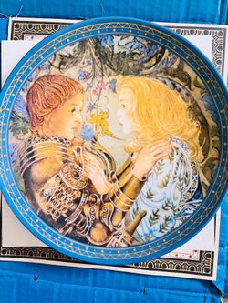 This is a 1983 limited edition collector plate titled "Das Gelöbnis" (The Pledge or The Vow) from the "Sulamith's Love Song" series