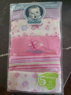 Gerber Onesies 5-Pack Baby Girl 6-9 Months