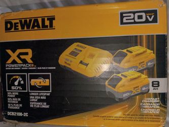 New in box! XR DeWalt Fast Charger and two 8ah Batt.s