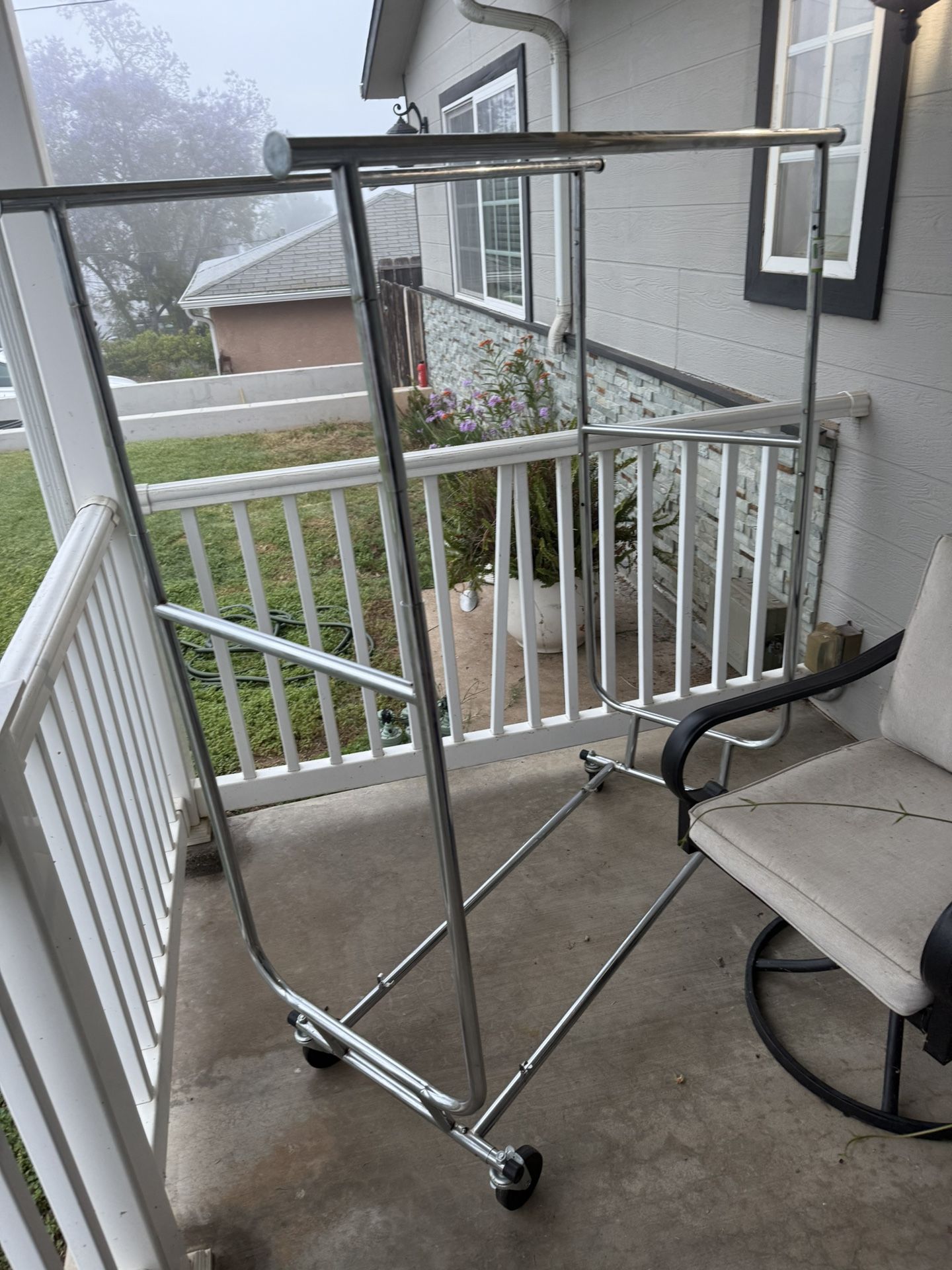 Adjustable Double Rail Commercial Grade Garment Clothing Rack,Silver
