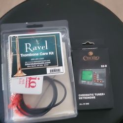Brand New Ravel Trombone Care Kit + Cecilio Digital Tuner/Metronome Bundle