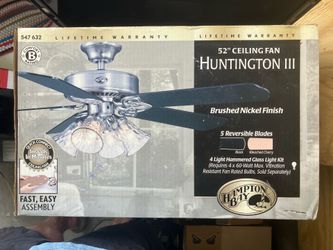 52 inch ceiling fan with light- new in box