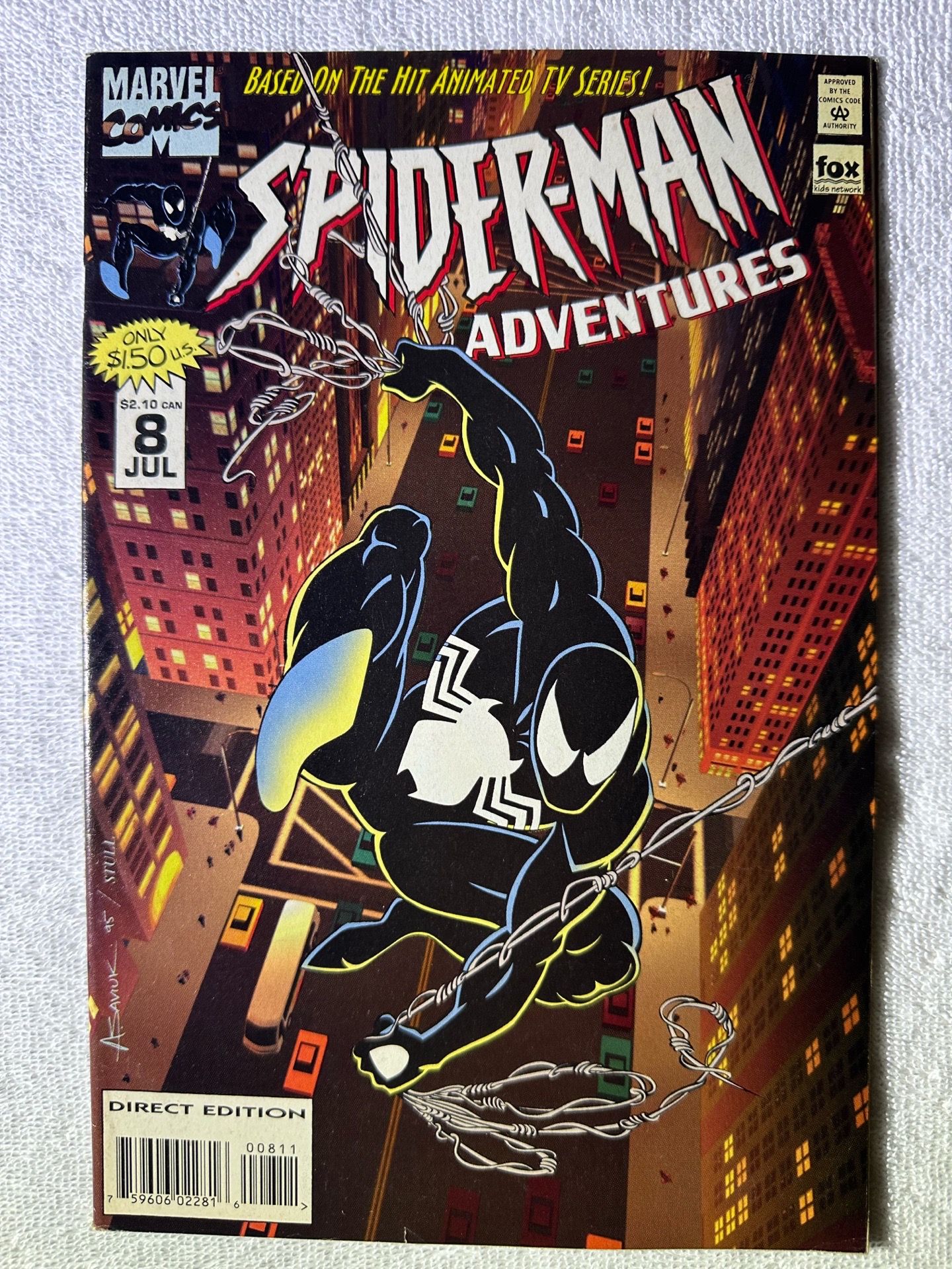 Spider-Man Adventures #8 (1995) Marvel Comics Animated Series Direct Edition
