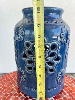 Blue ceramic vase