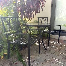 Glass Table w/ Metal Frame