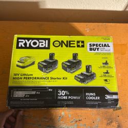 RYOBI 18V LITHIUM HIGH PERFORMANCE STARTER KIT