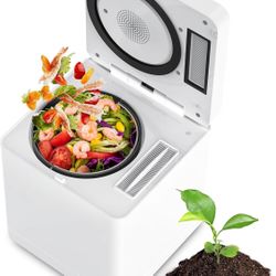 Electric Composter for Kitchen, 3L Compost Bin, Odorless/Auto-Cleaning/LED Display, Countertop Smart Compost Bin, Turns Waste into Dry Fertilizer