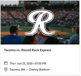 Two Tacoma Rainiers Summit club tickets $100 for the pair