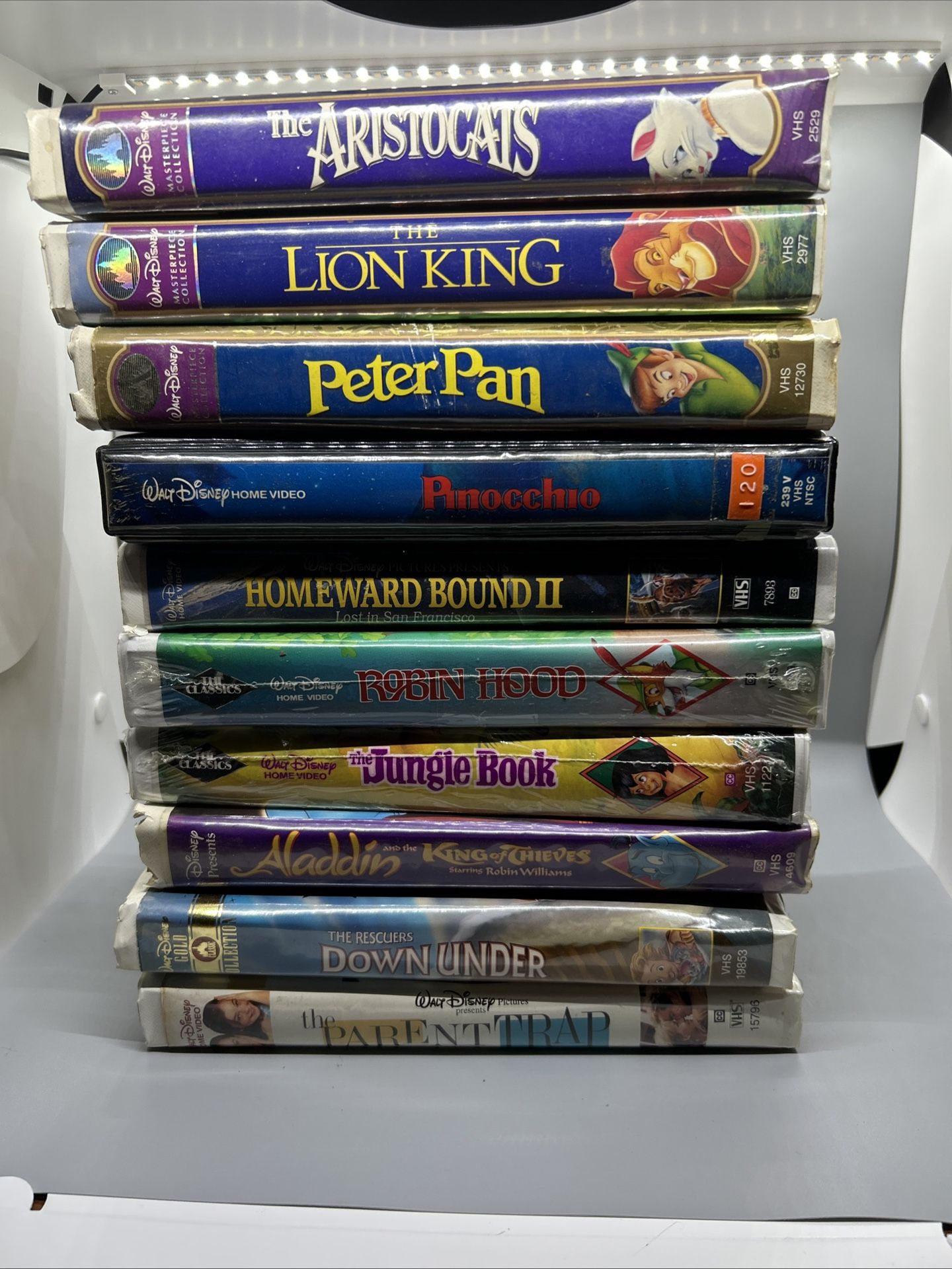 Disney Movie Tape VHS Collection Jungle Book Peter Pan Aristocats Aladdin