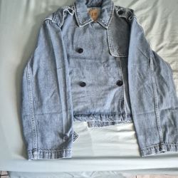 Gap UltraSoft Denim Crop Trench Jacket