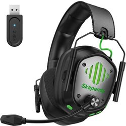 VK81 2.4GHz Wireless Gaming Headset for PS5, PS4, PC - Bluetooth Gaming Headphones with Noise Canceling Mic, Low latency, Stereo Sound, 50+Hr Battery,