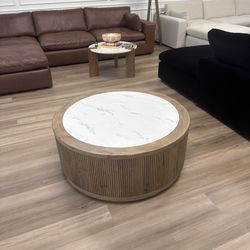 New Round Coffee Table W/Wheels