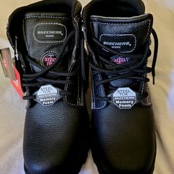 Brand New Steel Toe  Work Boots -Size9.5 Wide• Memory Foam • Electric Hazard • Slip Resistant