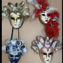 La Maschera Del Galeone Mask’s Lot of 4,Made in Italy 