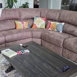 Macys BRAND sectional Suede Sofa Set