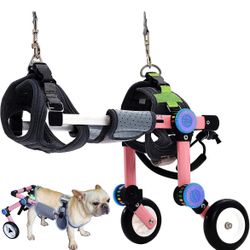 Adjustable Dog Cart/Wheelchair,Fordable Dog Wheelchair for Back Legs,Assist Small Pets with Paralyzed Hind Limbs to Recover Their Mobility 2 Colour 5-