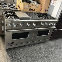 Stainless Steel 60” Gas Range Stove Grill & Griddle Viking Pro