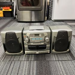 Sony Boombox Dual Cassette Radio System W Detachable Speakers