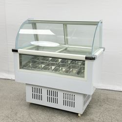 Ice Cream Gelato Display Dipping Cabinet Freezer 12 pan QBQ-188
