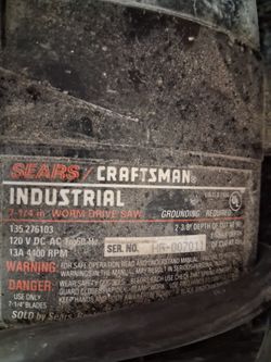 Craftsman Industrial Worm Drive Saw