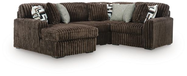 Midnight-Madness Chocolate 4-Piece Sectional with LAF Chaise