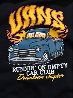 Vans Running On Empty Car Club Full Zip Hooded Sweatshirt Large
