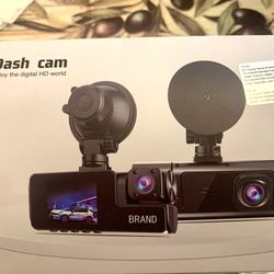 New Never Used in Box with Free 64gb memorty card 3-Channel Dashboard Camera That Captures 1080 FHD Video