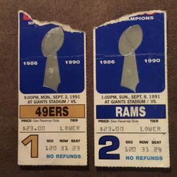 2 Ny Giants Games 1&2 Games Coming Off Super Bowl Win Year-MNF Game 1 GC 1991
