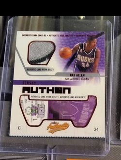 Ray Allen Milwaukee Bucks Game-Worn Jersey Card