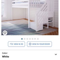 Never Used- Loft Bed w/ Stairs- Twin Size; Mattress, Mattress Protector