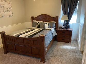 Queen Size Bed And Nightstand