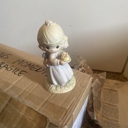 vintage Precious Moments porcelain bisque figurine titled “May Your Birthday Be A Blessing