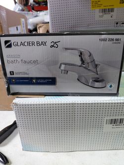 Glacier bay bathroom sink faucet with drain in chrome