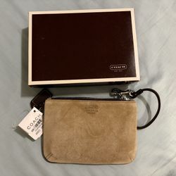 NEW Coach Suede Collection Small Wristlet - Camel - Style FS8342 - NWT Boxed 
