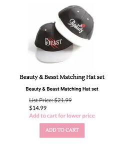 Beauty and beast hat set