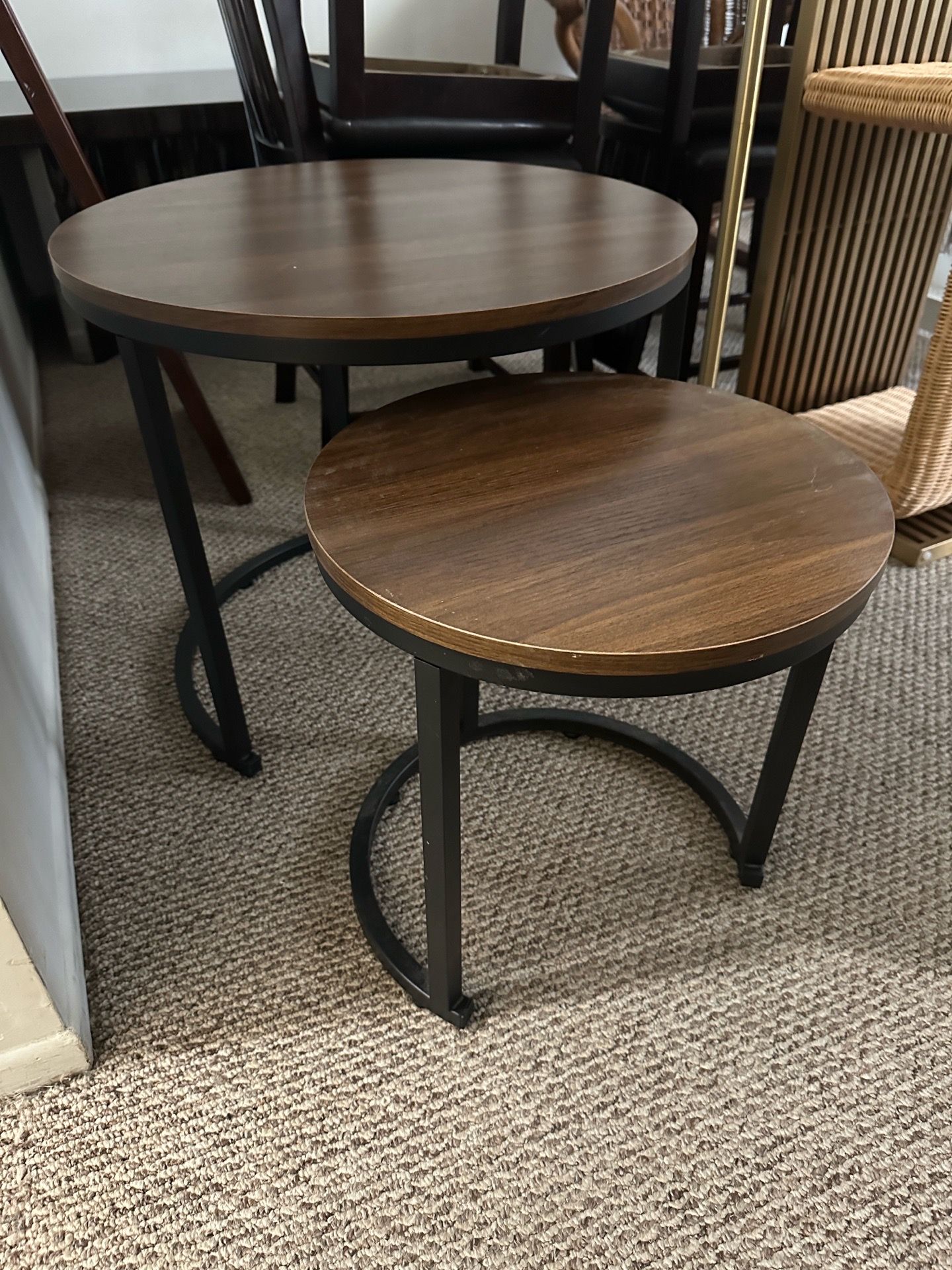 Espresso nesting side tables, coffee tables, tables, wood finish