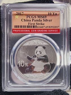2017 SILVER PANDA PCGS MS69 FIRSTSTRIKE 