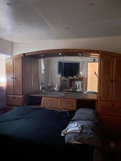 Large Wood headboard .